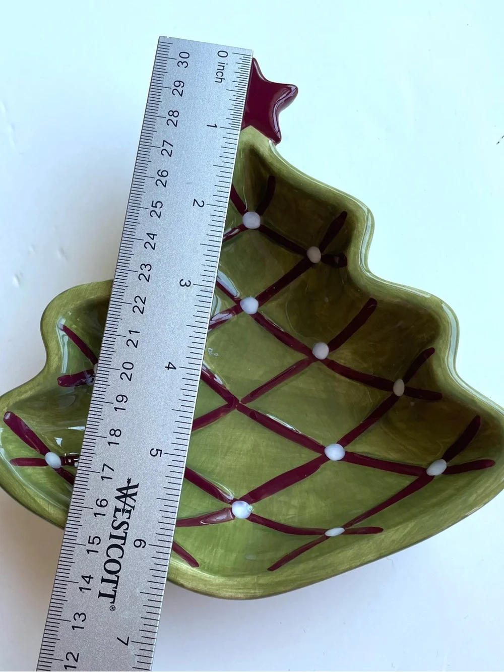 Pottery Barn Candy Relish Dish Seasons Greetings Christmas Tree Ceramic